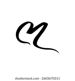 An abstract black line flows gracefully across a white canvas, embodying elegance and creativity. This minimalist design evokes a sense of movement and artistic expression.