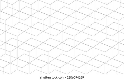 Abstract black line geometric pattern on white background vector illustration.
