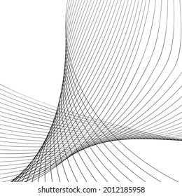 banda gris de onda gris de línea negra abstracta sobre vector de fondo blanco