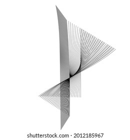 abstract black line grey wave gray band on white background vector