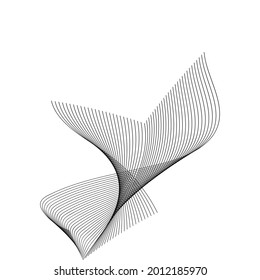 abstract black line grey wave gray band on white background vector