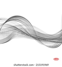 abstract black line grey wave gray band on white background vector