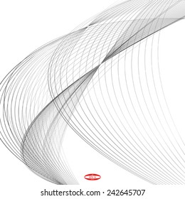 abstract black line grey wave gray band on white background vector