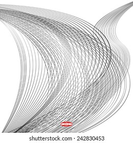 abstract black line grey wave gray band on white background vector