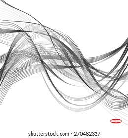abstract black line grey wave gray band isolated on white background. vector illustration