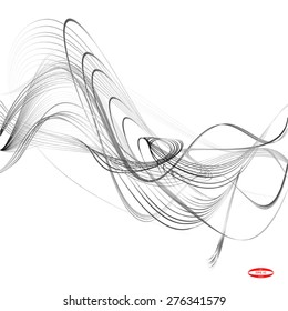 abstract black line grey wave gray band isolated on white background. vector illustration