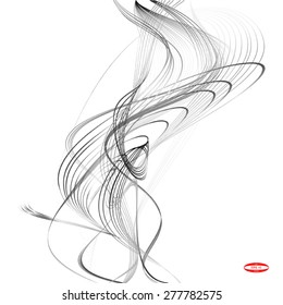 abstract black line grey wave gray band isolated on white background. vector illustration