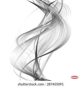 abstract black line grey wave gray band isolated on white background. vector illustration