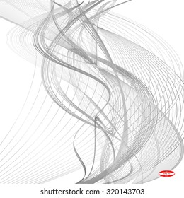 abstract black line with grey wave with gray band isolated on white background. vector illustration