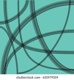 abstract black  line on a blue background