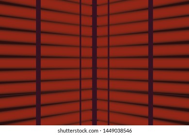 abstract black line on red background perspective