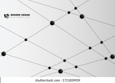 Abstract black line pattern design of cross tech technology artwork background with dot design. Decorate for ad, poster, template design, ad, artwork. illustration vector eps10