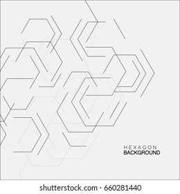 Abstract Black Line Pattern Hexagon. Creative Minimalistic Design.