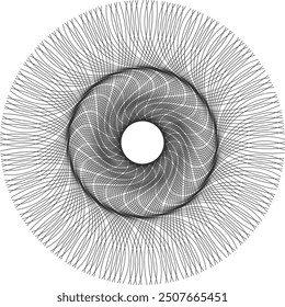 Abstract Black line Round design spiral circle in white background