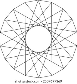 Línea negra Abstractas Círculo de ilusión de mandala espiral de diseño redondo en fondo blanco 