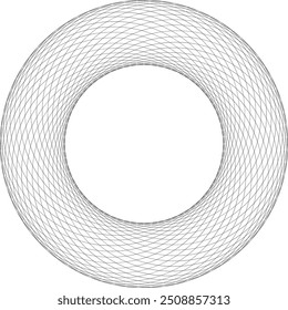Abstract Black line Round design spiral geometric mandala illusion set circle in white background