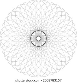 Linha preta abstrato Ilusão redonda desenho espiral geométrica mandala círculo no fundo branco