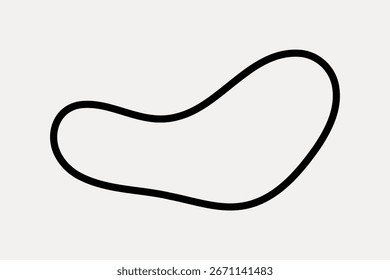 Forma de línea negra Abstractas sobre un fondo blanco. Diseño simple y abstracto con una forma fluida e irregular. Minimalista y abstracto, perfecto para proyectos de diseño moderno. Vector de elemento de forma orgánica.
