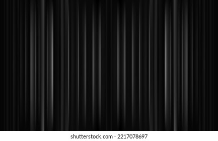Resumen de rayas de línea negras de tela dinámica cortina de fondo geométrico ilustración vectorial de textura de fondo.