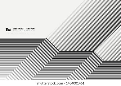 Abstract black line tech decoration for artwork cover background. You can use for presentation, annual report, ad, poster. illustration vector eps10