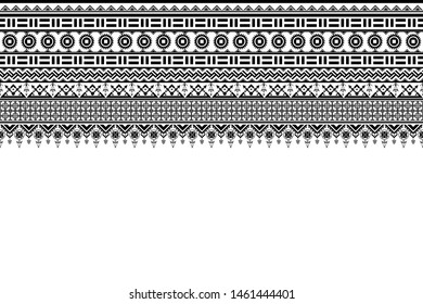 Abstract black line  texture seamless pattern on white background for textile