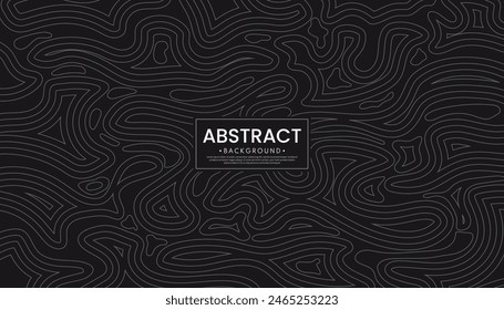 Abstract black line topographic background. Outdoor concept. Vector illustration.