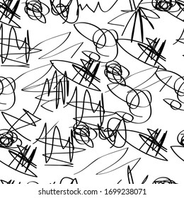 Abstract Black Line Vector Seamless