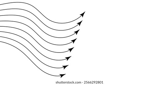 Abstract black line wave arrow	