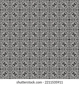 línea negra abstracta zigzag flor fondo de patrón sin fisuras, floreciente estilo de tela de moda étnica india.