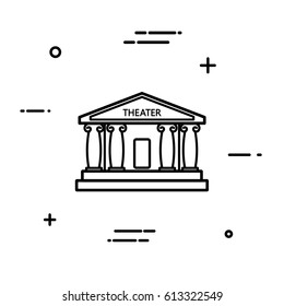 Abstract black linear theater icon on a white background. Trend line style. Vector illustration