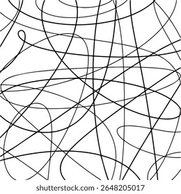 Abstrato Preto Linhas Chaos Padrão no fundo branco para arte moderna e projetos de design