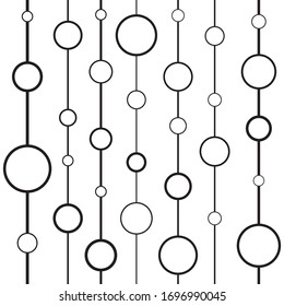 Abstract black lines and circles on white background. Vector illustration