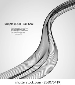 Abstract black lines on gray background