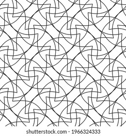 abstrakte schwarze Linien auf Weiß. minimalistisches, handgezeichnetes, nahtloses Muster der Vektorgrafik. einfache Farbelemente. perfektes Design für Innendekoration, Stoffdruck