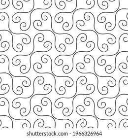 abstract black lines on white. minimalistic vector hand-drawn seamless pattern. simple swirls. perfect design for interior decoration, textile print