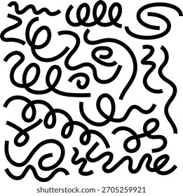 Líneas negras Abstractas sobre fondo blanco Elemento de diseño de composición artística