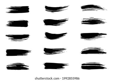 Abstract black lines paint brush vector strokes for design. Black paint brush strokes for art design.