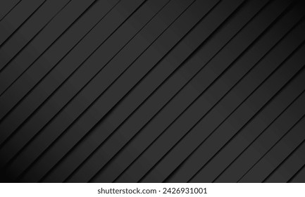 Abstract black lines shadow slash on grey luxury background texture vector illustration.