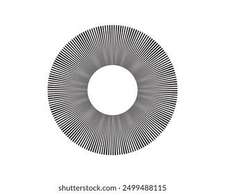 Abstract black lines in a spiral shape isolated on a white background. Abstract, art, circular, circle, creative, design, geometric, icon, illustration, logo, ornament, round, striped, symbol and web.