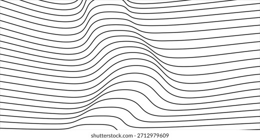 Fondo de onda de líneas negras Abstractas