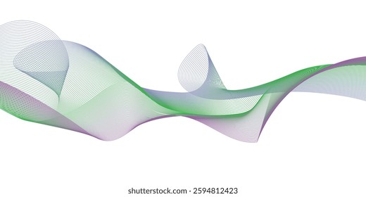 Abstract black lines wave curve motion on white background. Wavy line horizontal divider outline minimalist background.