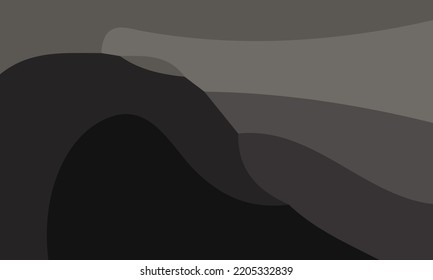 Abstract black liquid background. Design with various  shapes and monochrome color. Suitable for poster and banner