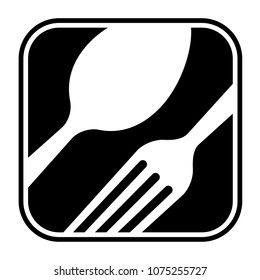 Abstract black logo for a restaurant, kitchen or cafe. Suitable for printing on menus. A simple drawing