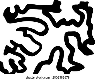 Abstract black long curved line