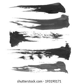 Abstract black long black paint smears