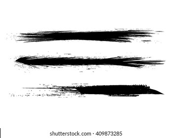 Abstract black long strokes  on a white background.
