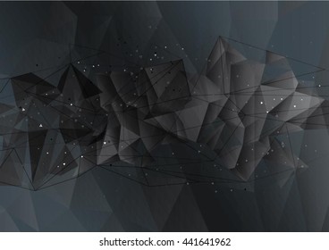 Abstract black low poly design