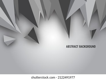 Abstract black low polygon triangles pattern gradient background. Vector graphic illustration.