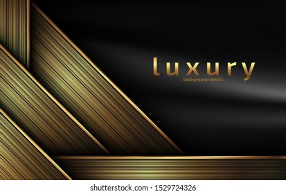 Abstract black luxury background image overlapping the beautiful golden line Geometric shapes for design