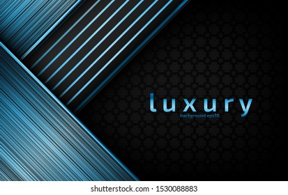 Abstract black luxury background image overlapping the beautiful blue line Geometric shapes for design